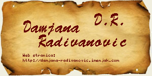 Damjana Radivanović vizit kartica